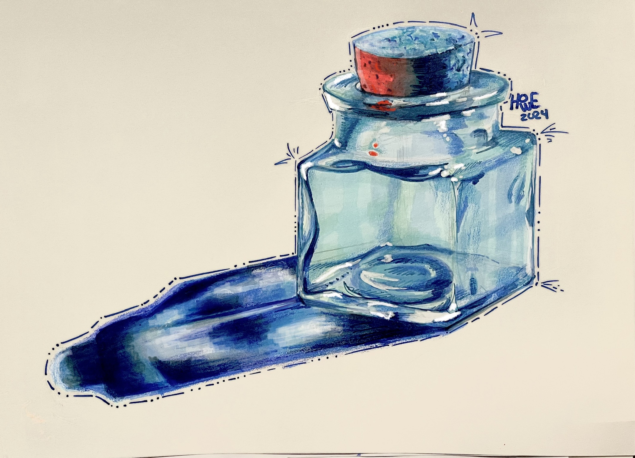 Ilustracion vaso de vidrio